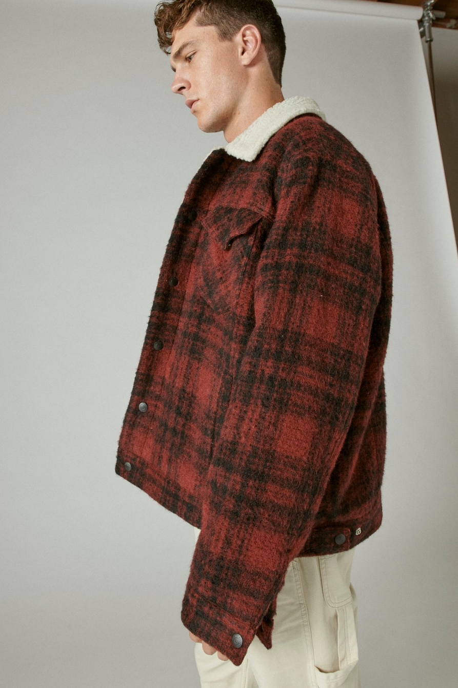 PLAID SHERPA LINED TRUCKER, image 3