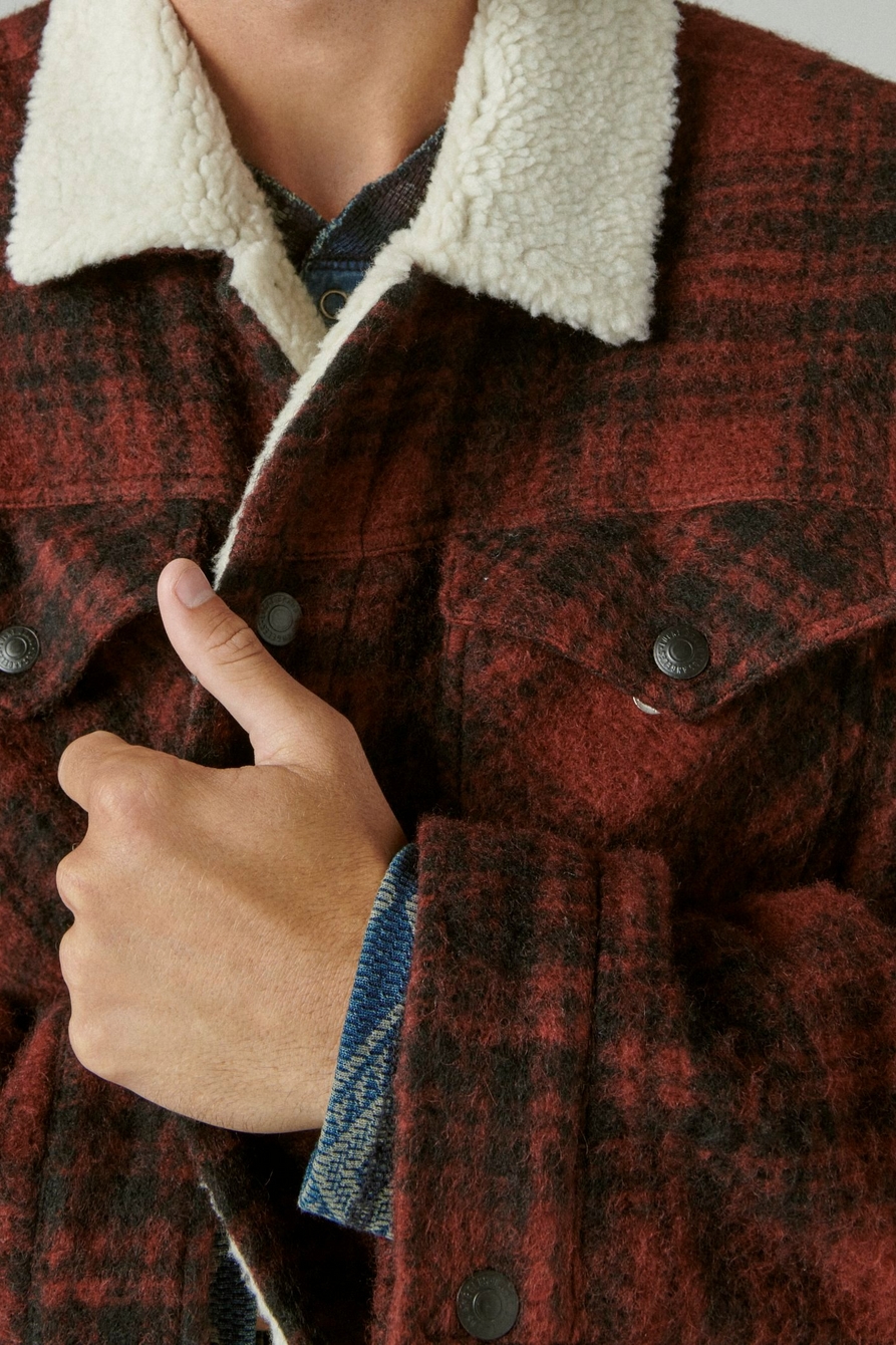 PLAID SHERPA LINED TRUCKER, image 5