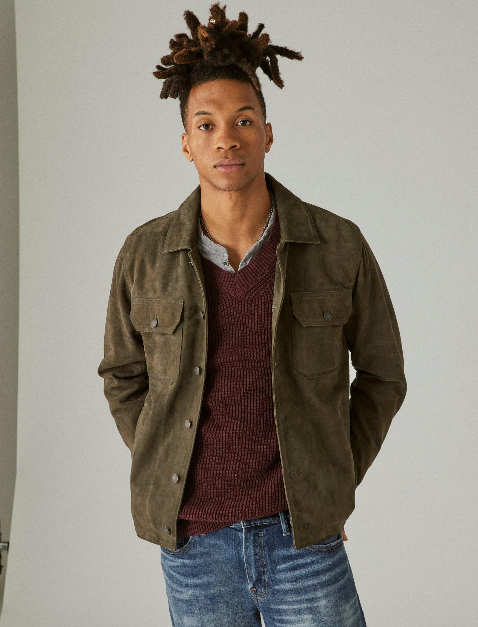 SUEDE MILITARY SHIRT JACKET Lucky Brand