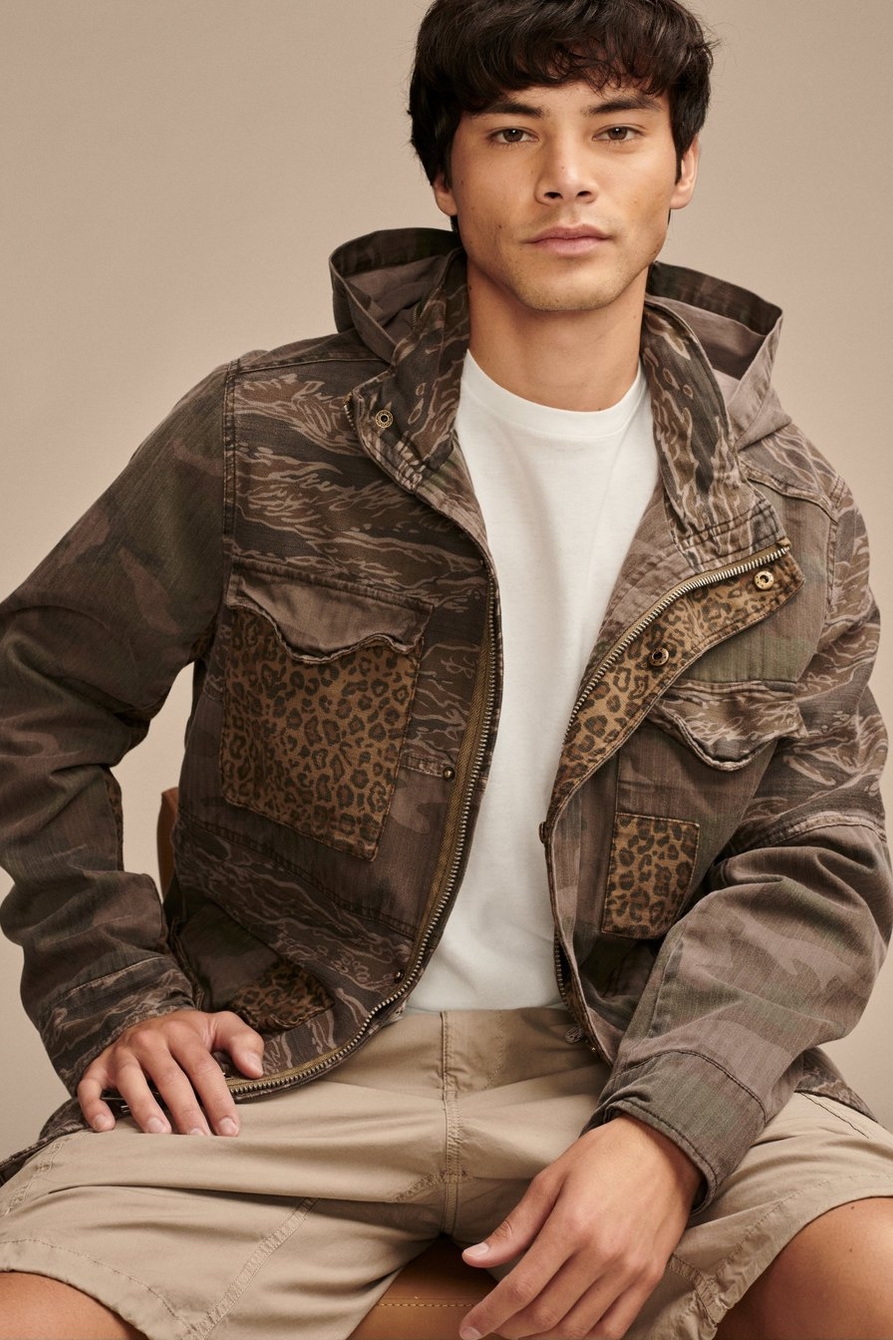 Buy Lucky Brand mens camo varsity jacket camouflage Online