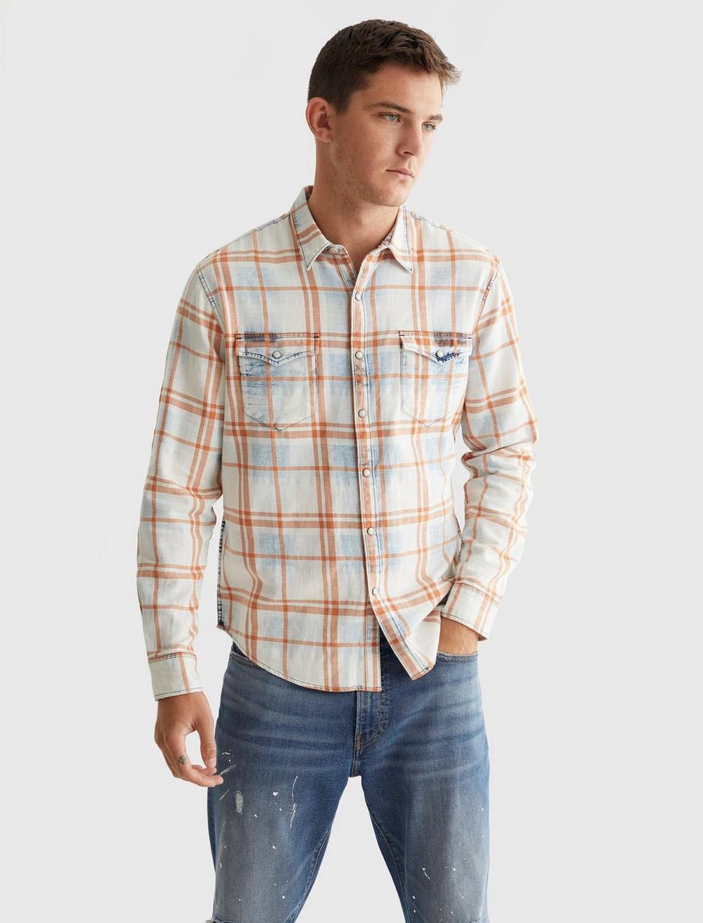 Lucky Brand Mens Long Sleeve Button Up Workwear Western Shirt 