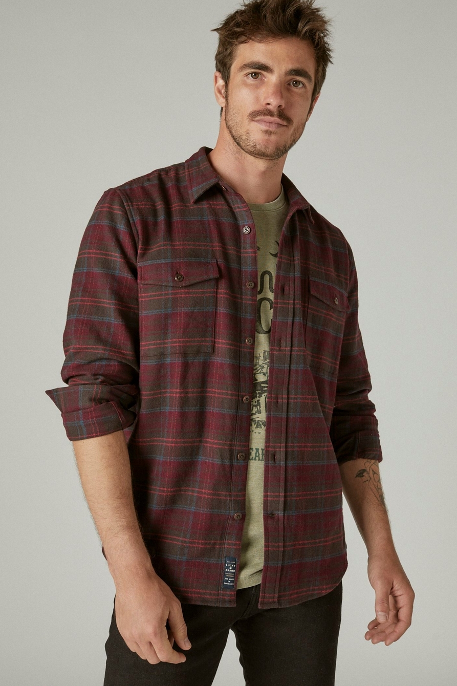 Lucky Brand Men's Plaid Utility Cloud Soft Long Sleeves Flannel