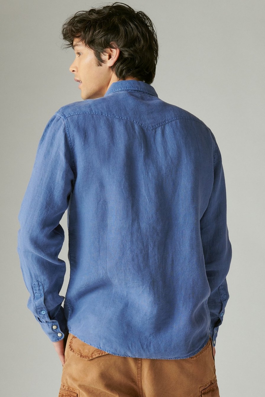Lucky Brand, Shirts, Lucky Brand 0 Linen Mens Large Blue Button Down  Shirt