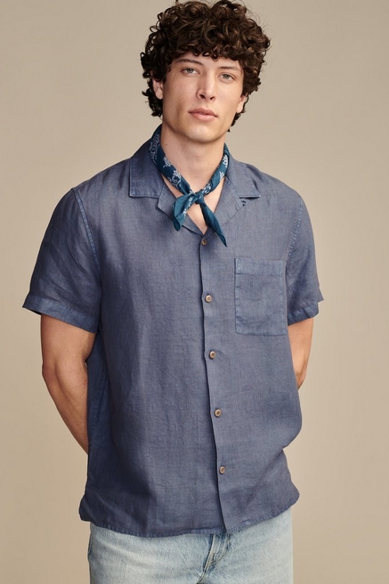 Lucky Brand Short Sleeve Tie Front Button Down Denim Shirt – Letay Store