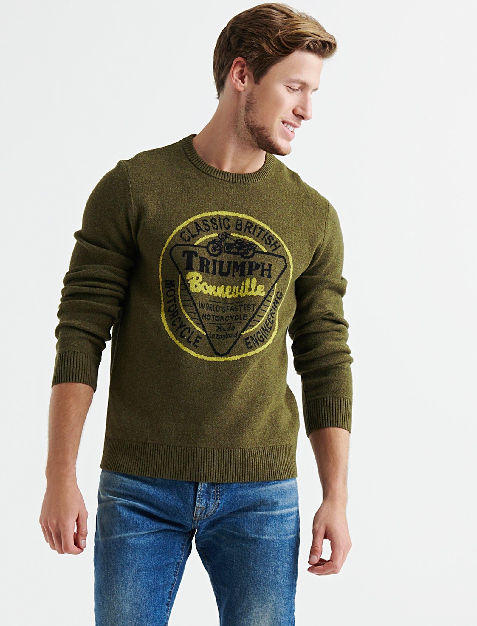 Lucky Brand Men's Long Sleeve Crew Neck Triumph Sweater, Heather Olive,  Large : : Clothing, Shoes & Accessories