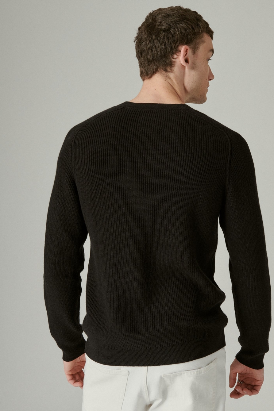 Lucky Brand Men's Cloud Soft V-Neck Sweater, Black, Small 