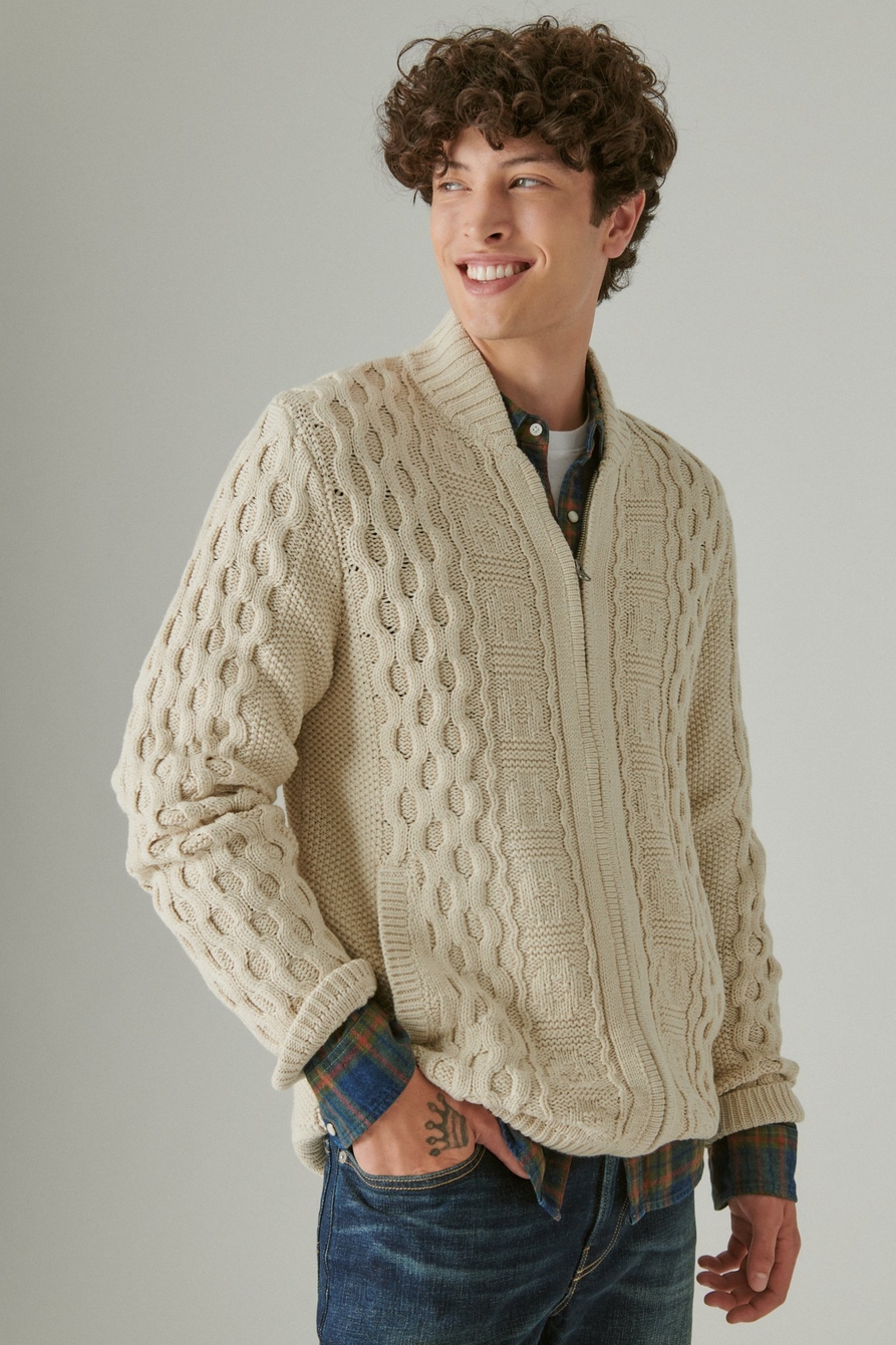 CABLE ZIP UP CARDIGAN, image 1
