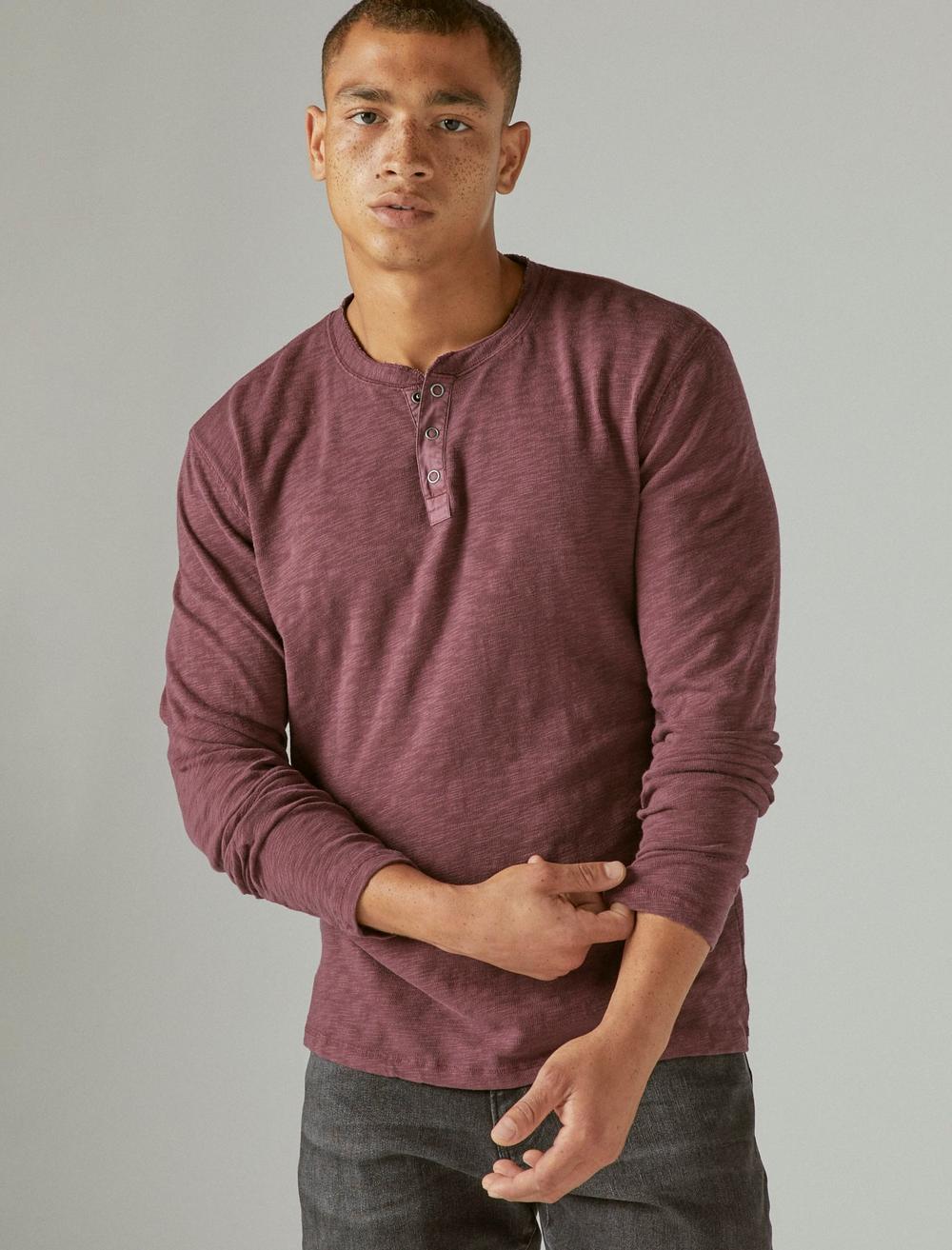 WASHED SNAP-BUTTON HENLEY, image 1