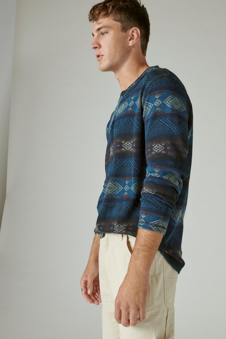PRINTED WASHED SNAP-BUTTON HENLEY, image 3
