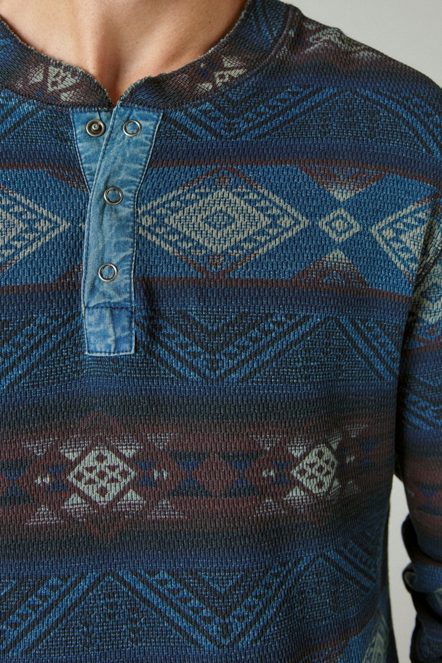 PRINTED WASHED SNAP-BUTTON HENLEY, image 5