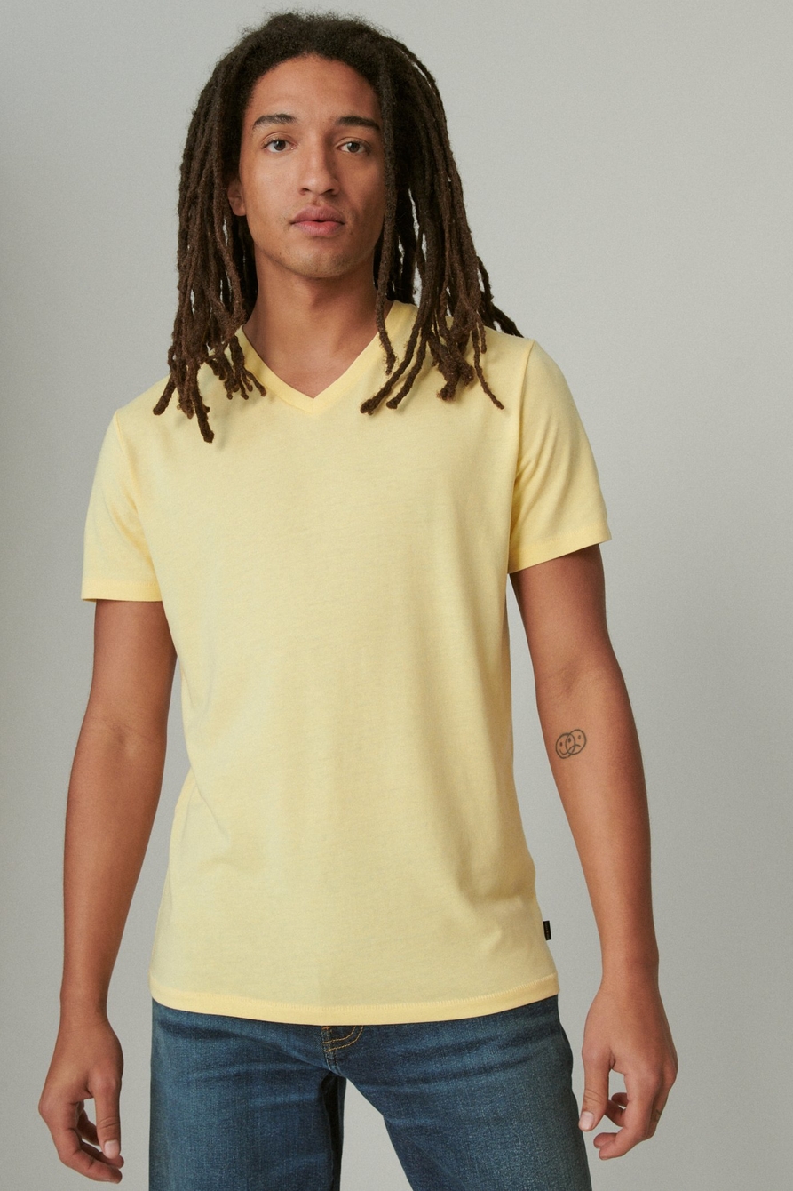 Lucky Brand Men's Venice Burnout V-Neck Tee Shirt, Port Royale, S :  : Fashion