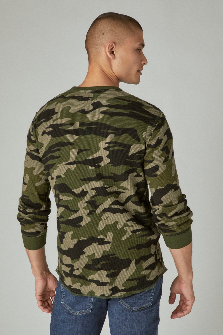 Lucky Brand Camo Henley Thermal Top - Macy's