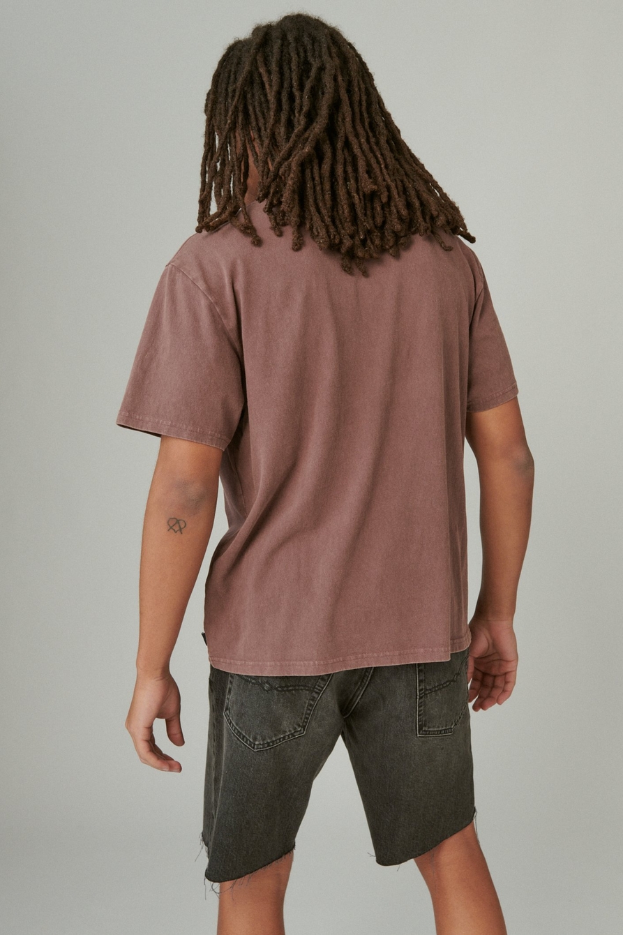 WASHED COTTON CONTRAST SHORT SLEEVE CREW NECK TEE, image 2