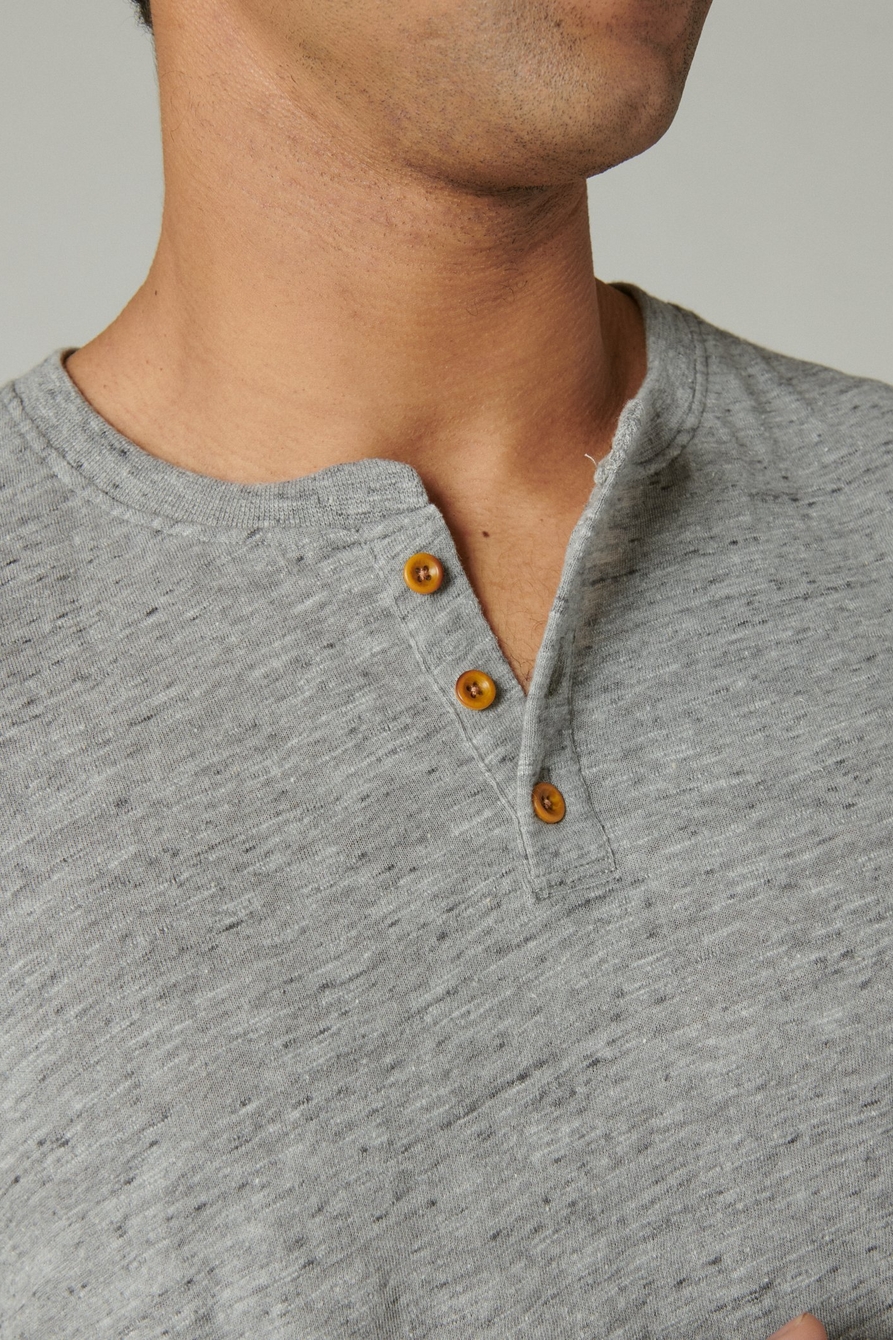 Lucky Brand Men's Short Sleeve Linen Henley Shirt