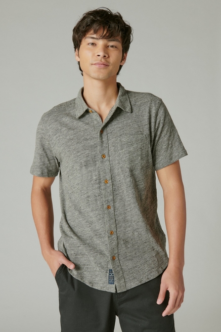  Lucky Brand Men's Short Sleeve Linen Henley, Apricot Brandy,  Small : Clothing, Shoes & Jewelry