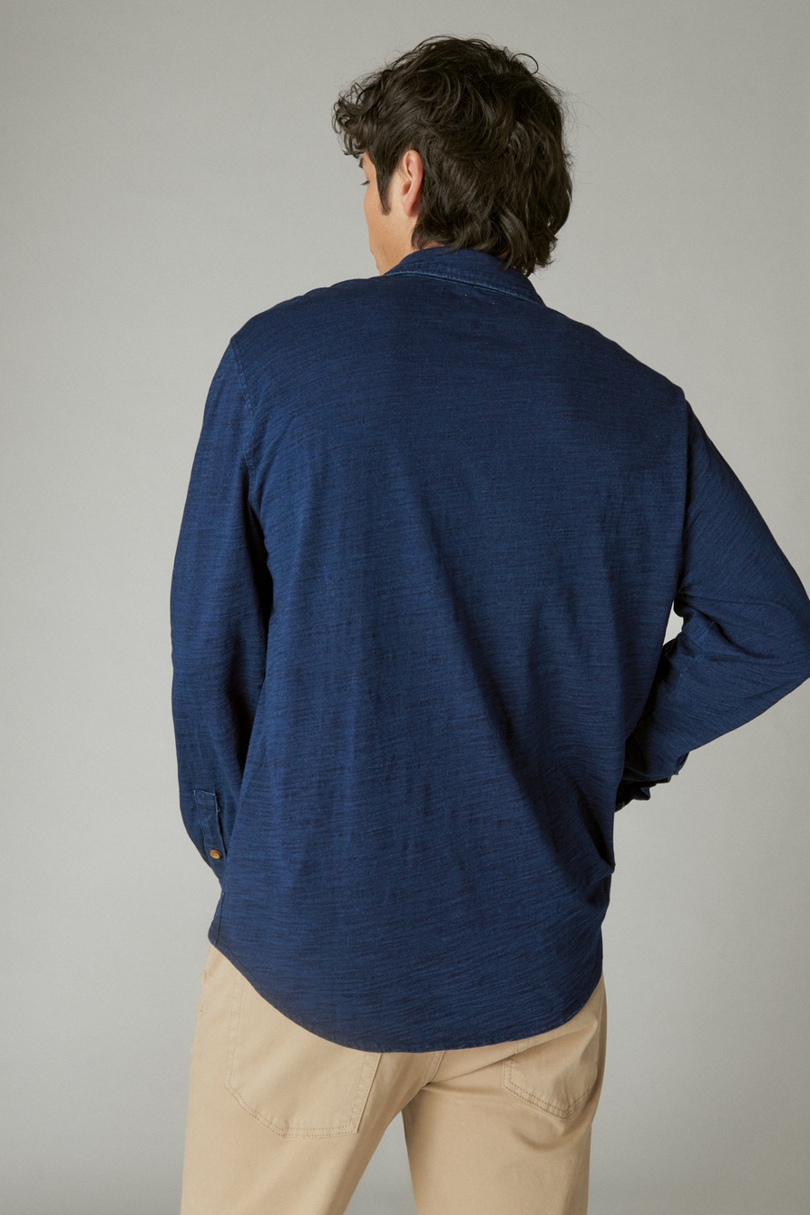 Lucky Brand Men's Indigo Knit Button Down Shirt, Dark Indigo, Small :  : Clothing, Shoes & Accessories