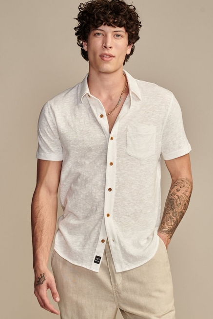 lucky brand true indigo classic fit short sleeve button up shirts men’s sz  small