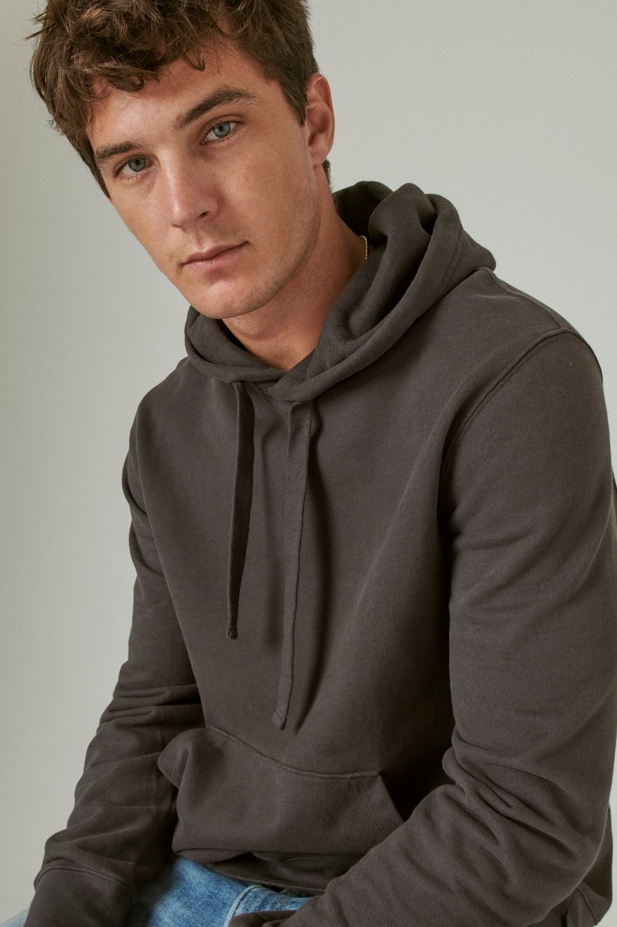 SUEDED FRENCH TERRY HOODIE, image 1