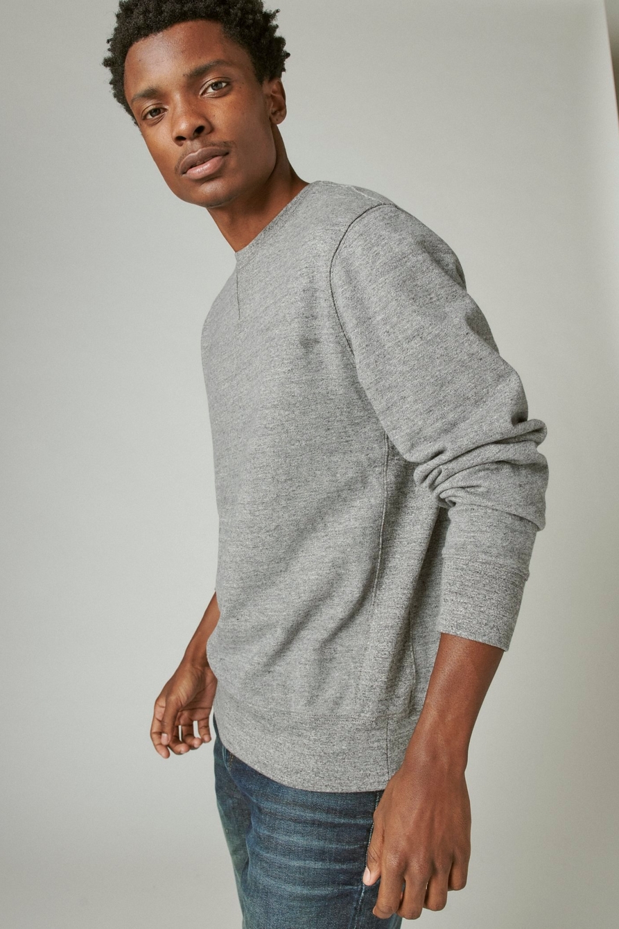 SUEDED FRENCH TERRY CREW SWEATSHIRT, image 3
