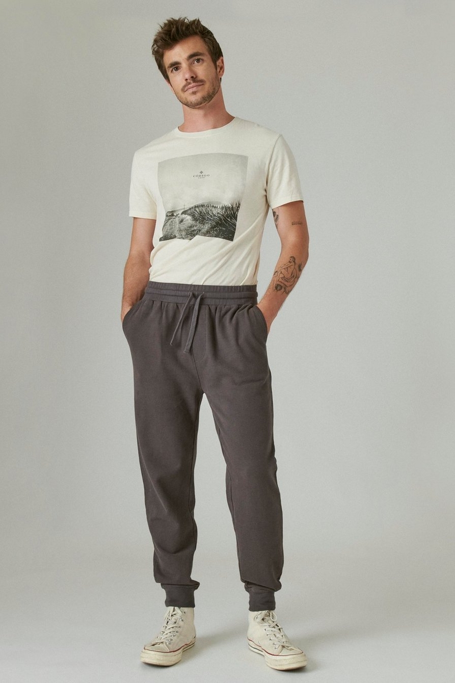 SUEDED FRENCH TERRY JOGGER PANT, image 1