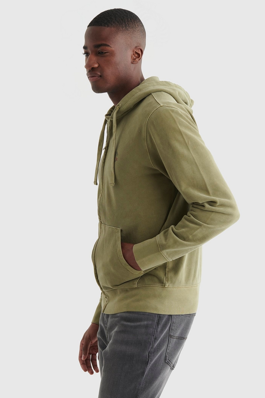 Lucky Brand Hoodie Mens X Large Olive Green Long Sleeve Full Zip