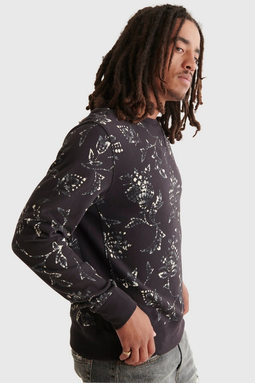 NOVELTY PRINT SUEDED TERRY CREW, image 3