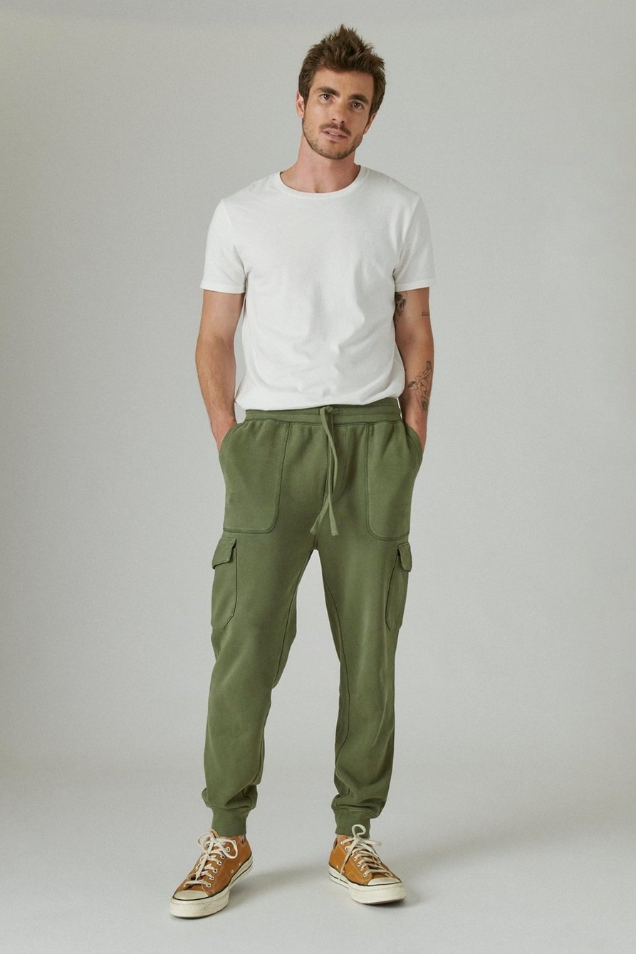 SUEDED TERRY CARGO JOGGER, image 1