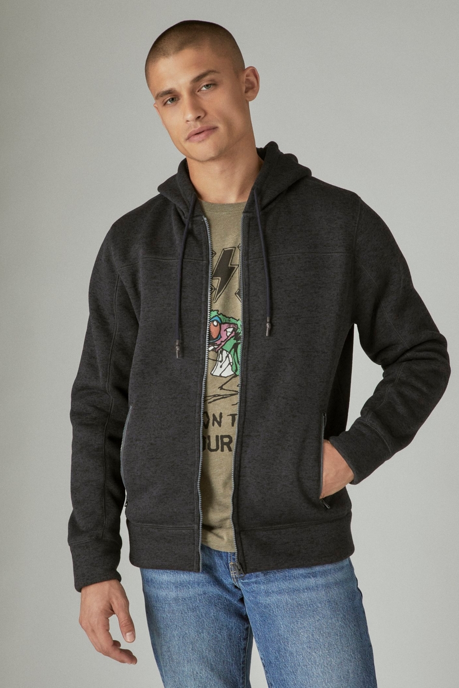 Lucky Brand Men's Los Feliz Fleece Full Zip Hooded Sweatshirt - Macy's