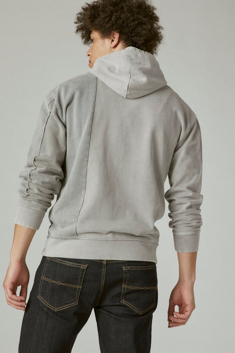 SUEDED TERRY PATCHWORK HOODIE, image 4