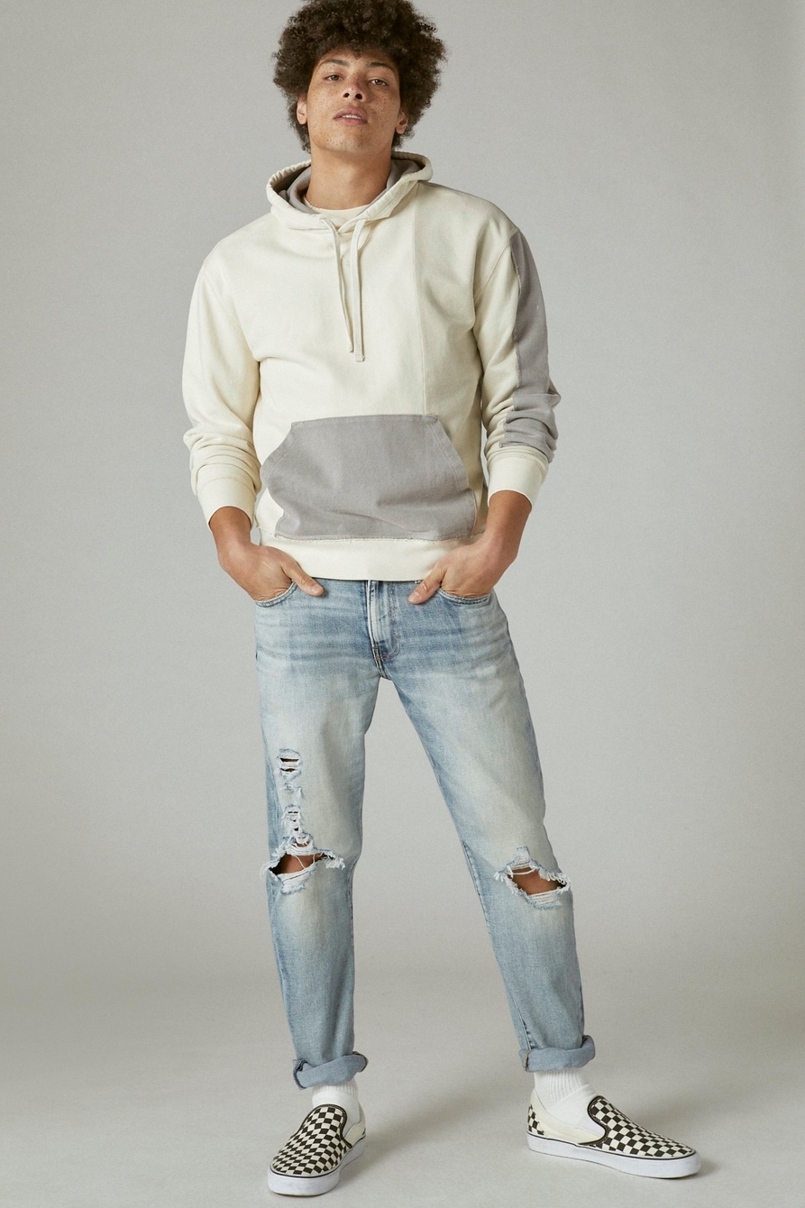 SUEDED TERRY PATCHWORK HOODIE, image 2