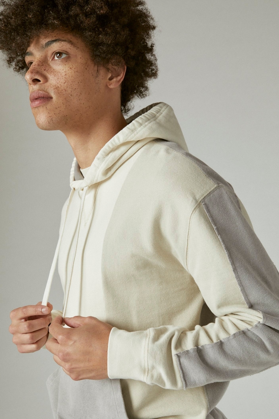 SUEDED TERRY PATCHWORK HOODIE, image 5