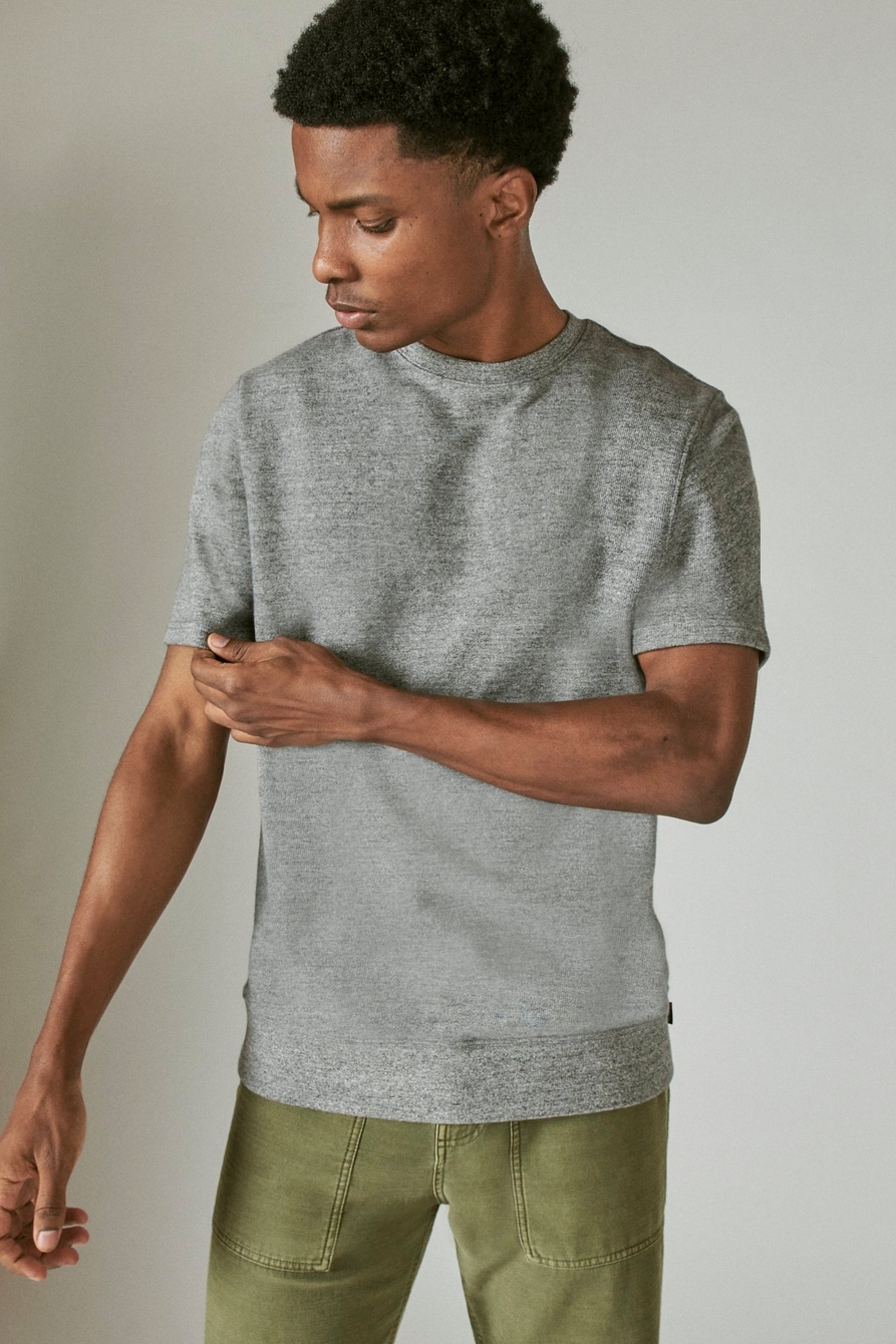 SUEDED TERRY SHORT SLEEVE CREW, image 1