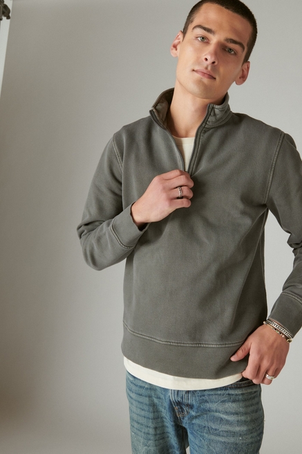  Lucky Brand Men's Sueded Terry Zip Front Hoodie Sweatshirt,  Desert Sage, XL : Clothing, Shoes & Jewelry