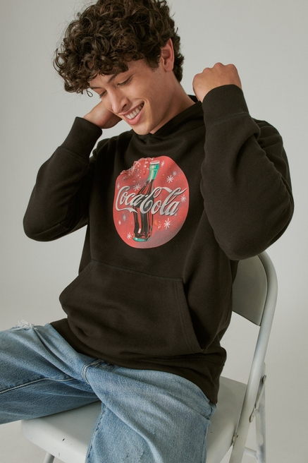 Lucky Brand Girls' Pullover Fleece Hoodie Sweatshirt in Black