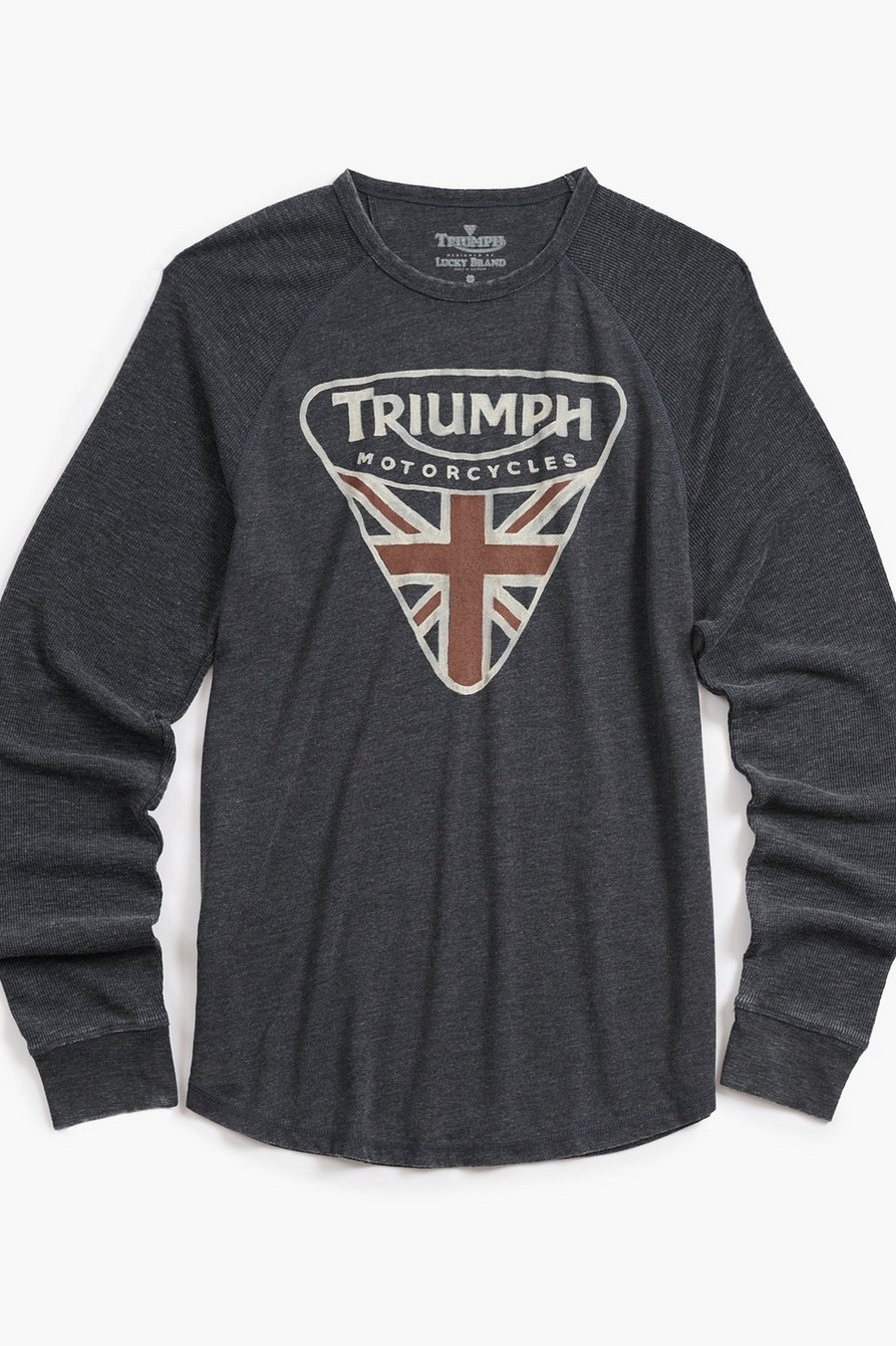 Lucky Brand Triumph Motorcycle Shirt Tiger Waffle Knit Thermal Medium  *NICE* - Dentists in Springfield, VA