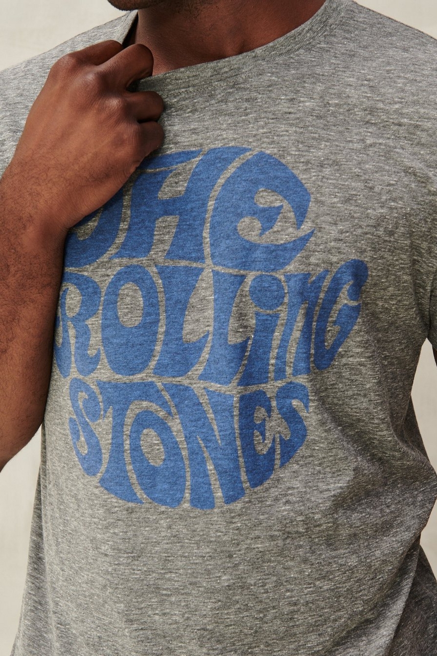 The Rolling Stones New York City 75 Burnout T Shirt in Grey