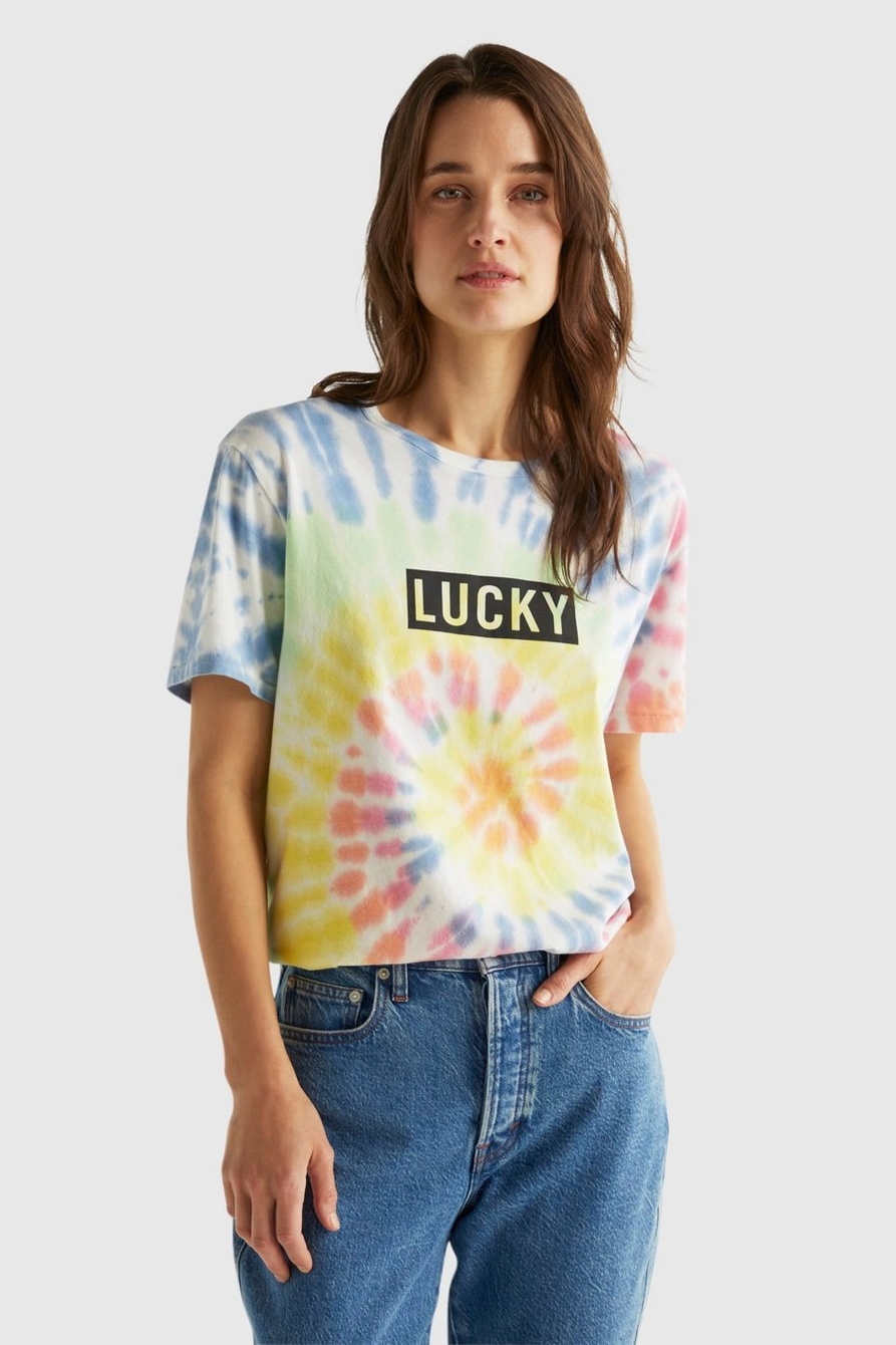 Lucky Brand Plus 2X 2 Pk Blue Tie-Dye & White Rainbow Pride Logo