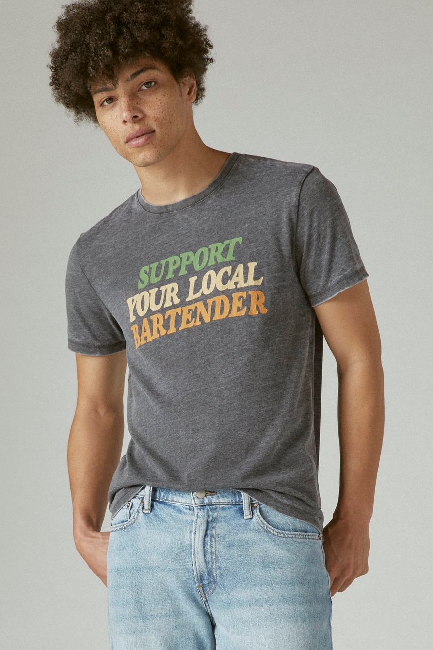 SUPPORT YOUR LOCAL BARTENDER GRAPHIC TEE, image 1