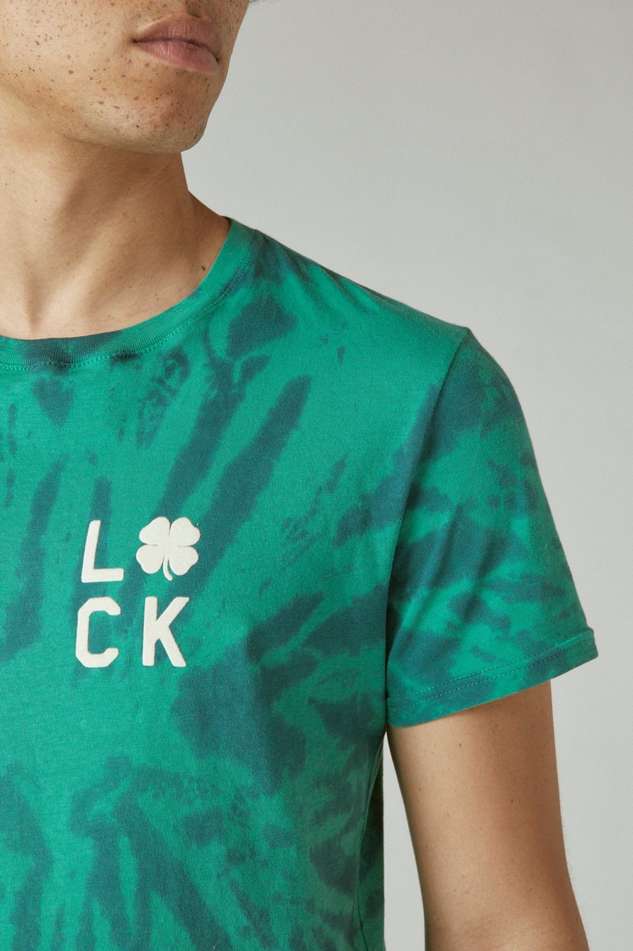 LUCKY CLOVER TIE DYE GRAPHIC TEE, image 5