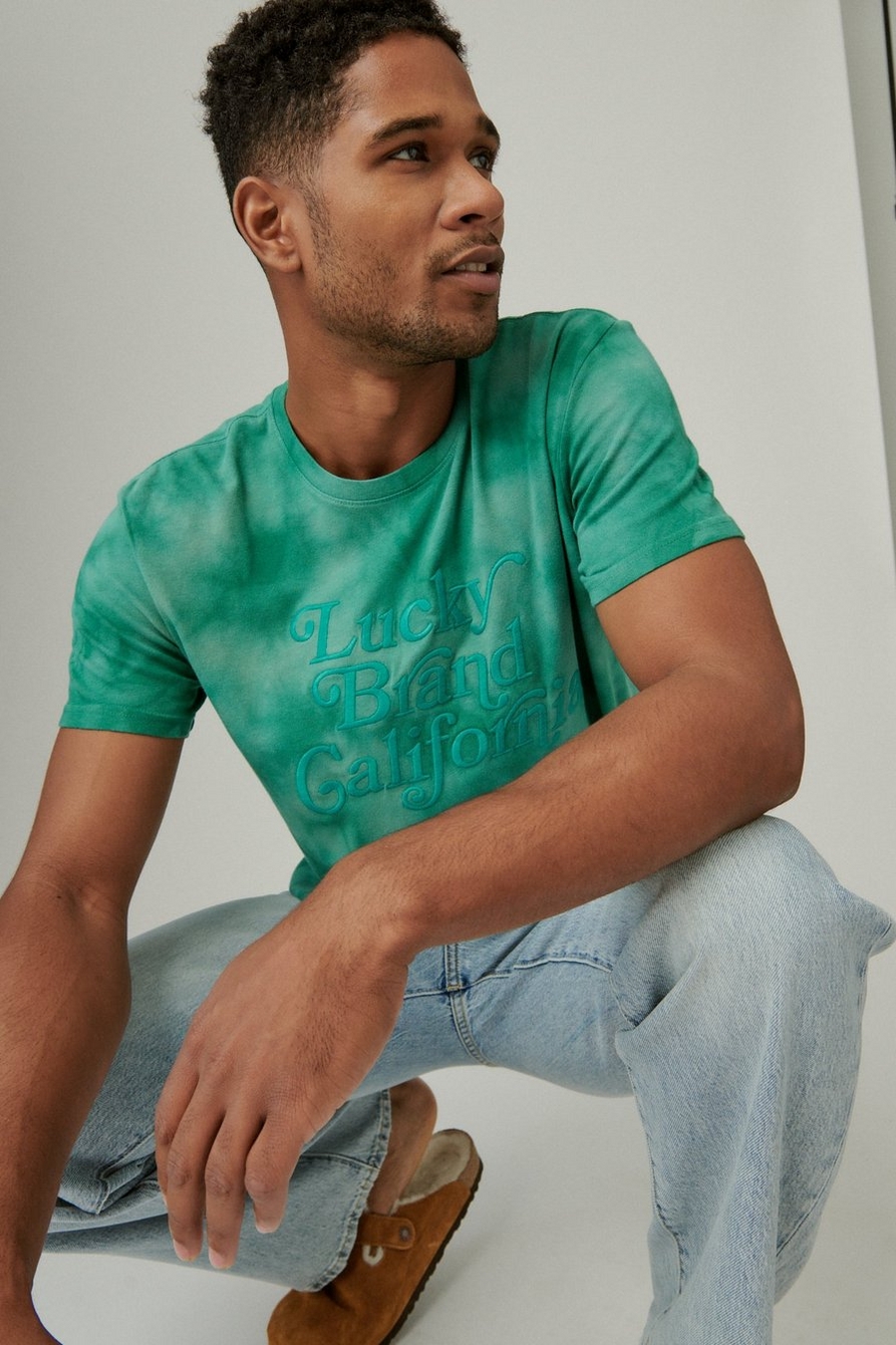 LUCKY MARBLE WASH LOGO GRAPHIC TEE, image 1