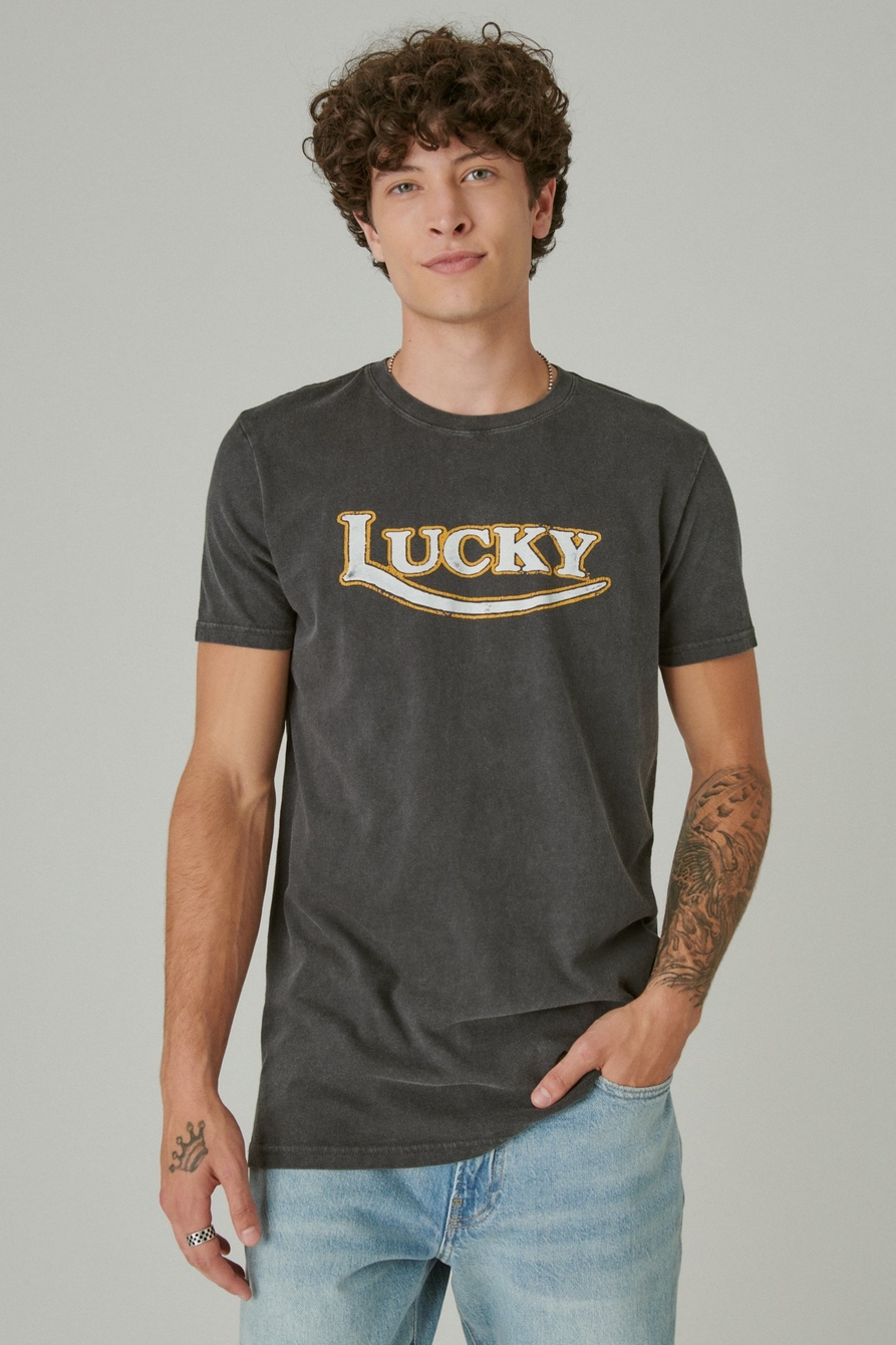 Lucky Brand Mens L/XL? Gray Triumph Motorcycle Logo T Shirt TS2