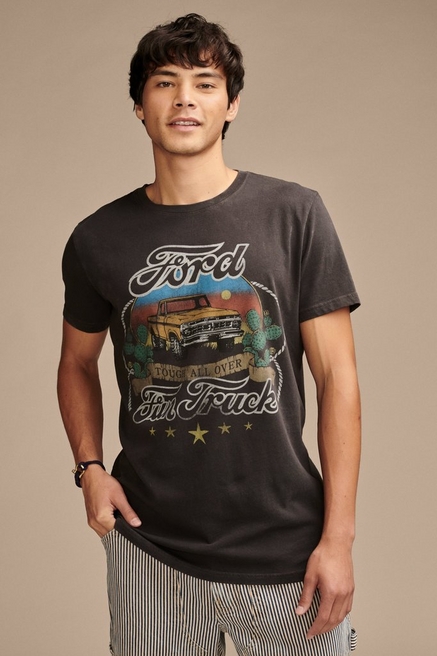Graphic Tees Vintage Men Tees Retro & - Style Brand Lucky | for
