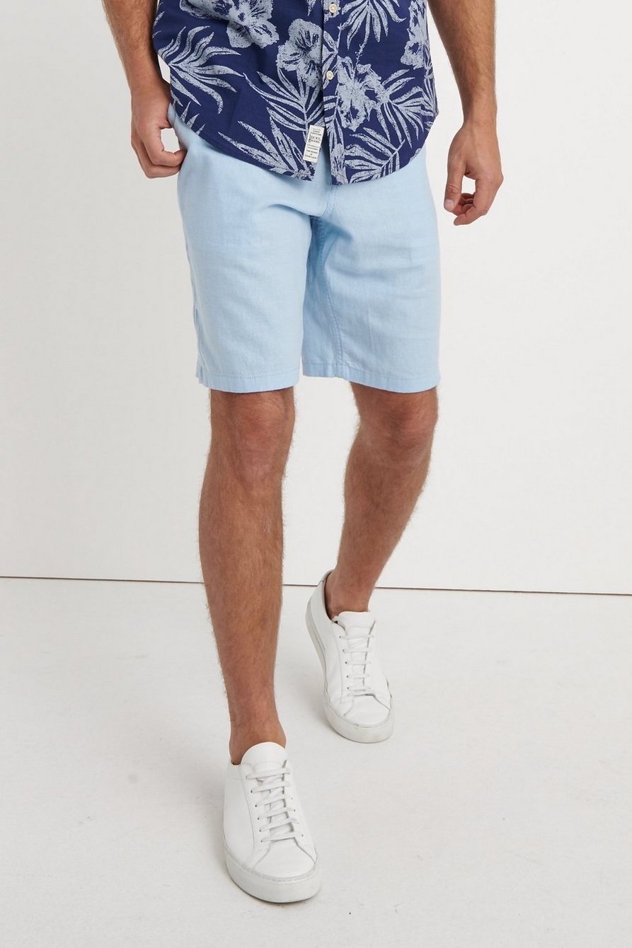 Lucky Brand Flat Front Linen Shorts, Shorts, Clothing & Accessories
