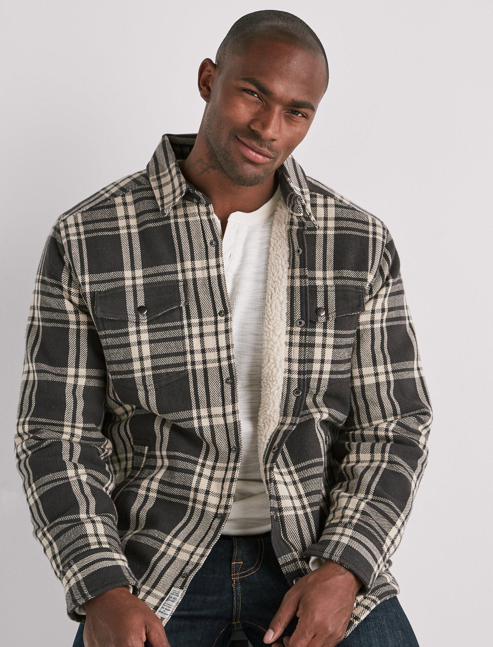 Lucky Brand Plaid Quilted Flannel Shirt Jacket