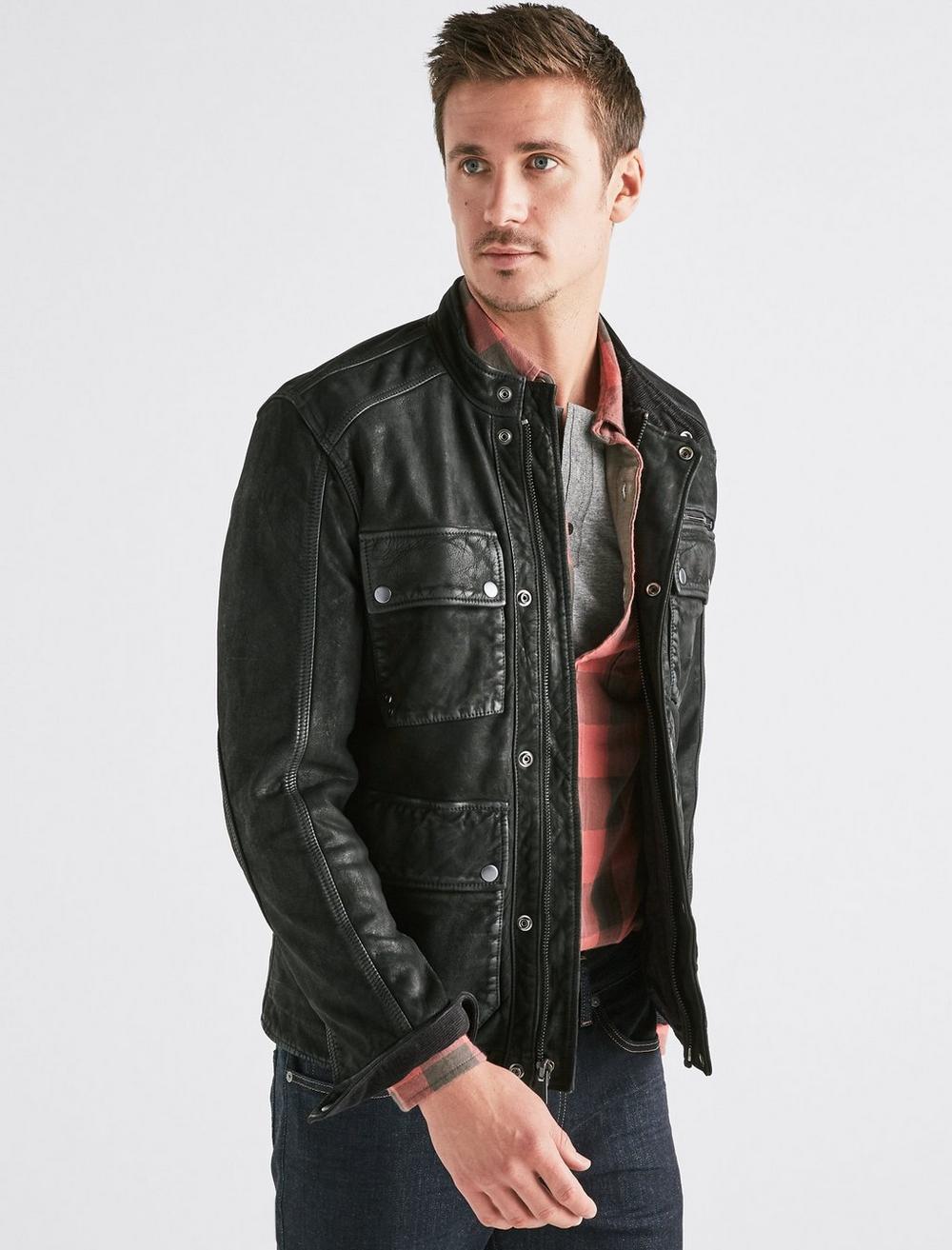 Four Pocket Leather Jacket | Lucky Brand
