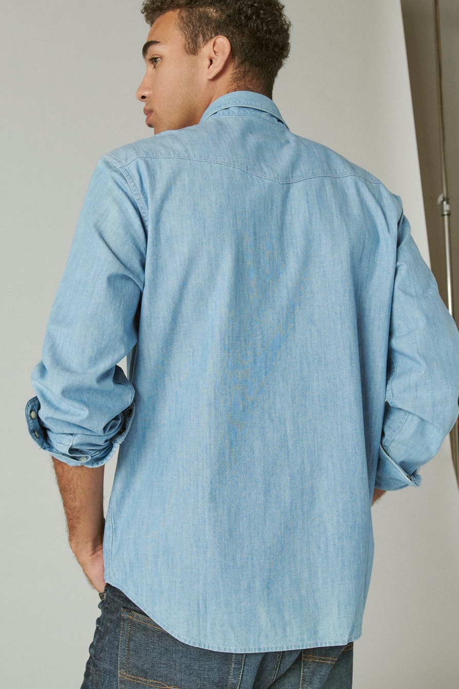 Monogram Short-Sleeved Chambray Shirt - Ready-to-Wear