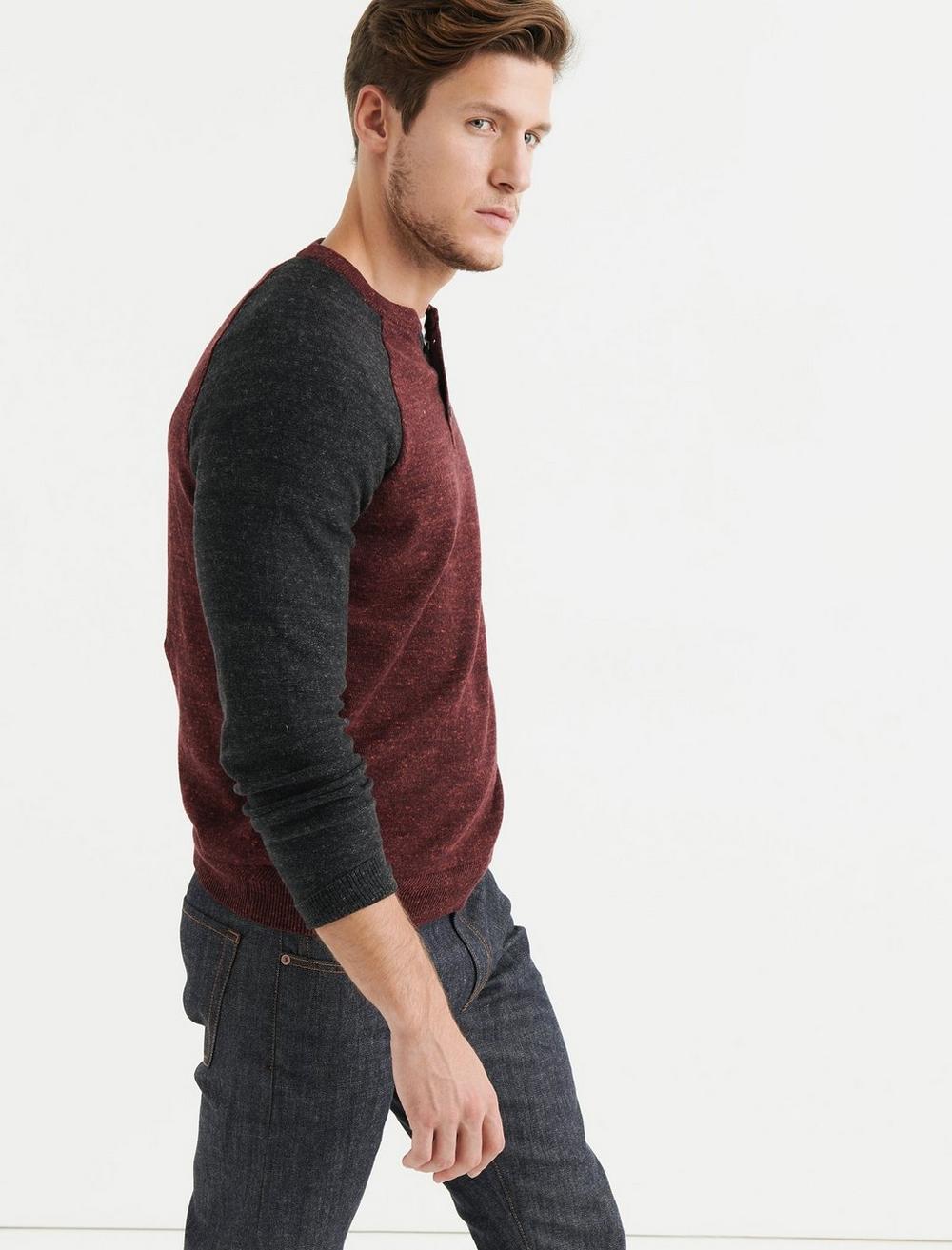 COLOR BLOCK HENLEY SWEATER | Lucky Brand