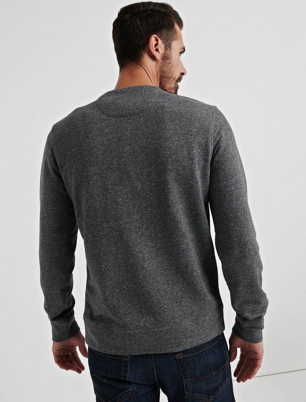 Lucky Brand Mens Coolmax Pocket Crewneck Sweater Marled Grey 