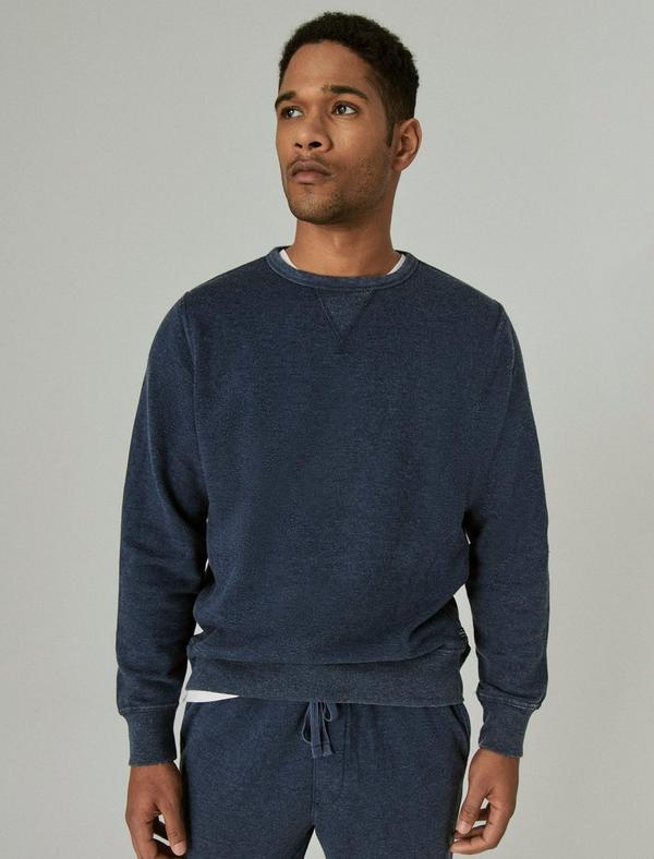 Lucky Brand Mens Coolmax Pocket Crewneck Sweater Marled Grey 