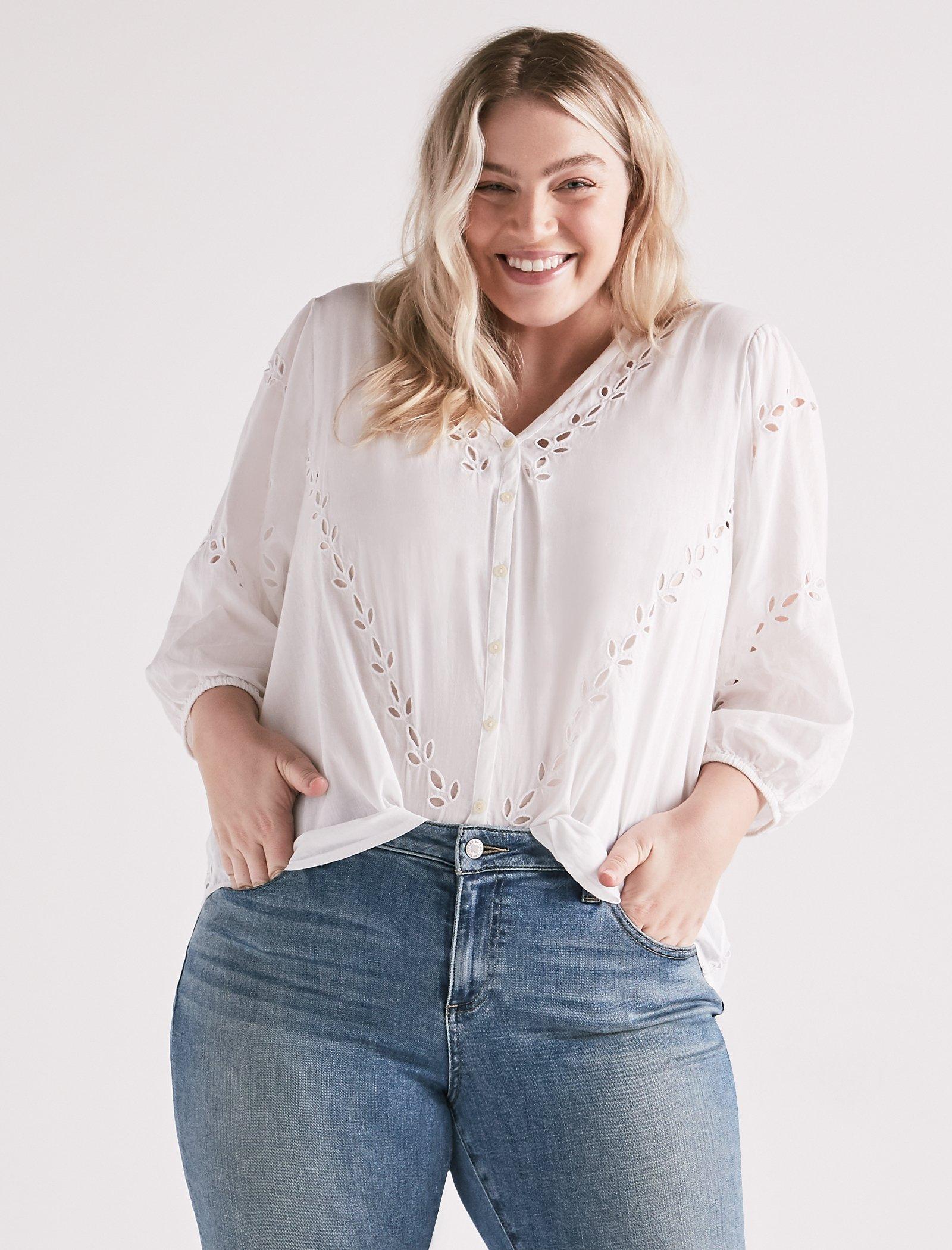 EYELET PEASANT BLOUSE | Lucky Brand